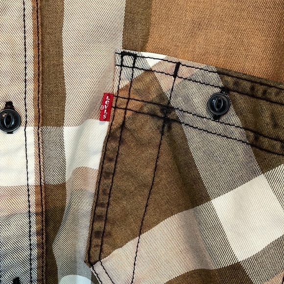 Levi’s Plaid Button Down Shirt Brown Size Large - Picture 3 of 10